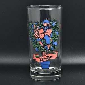 12th Day Drinking Glass from 12 Days of Christmas Set 5.5" TS &T Indiana Glass